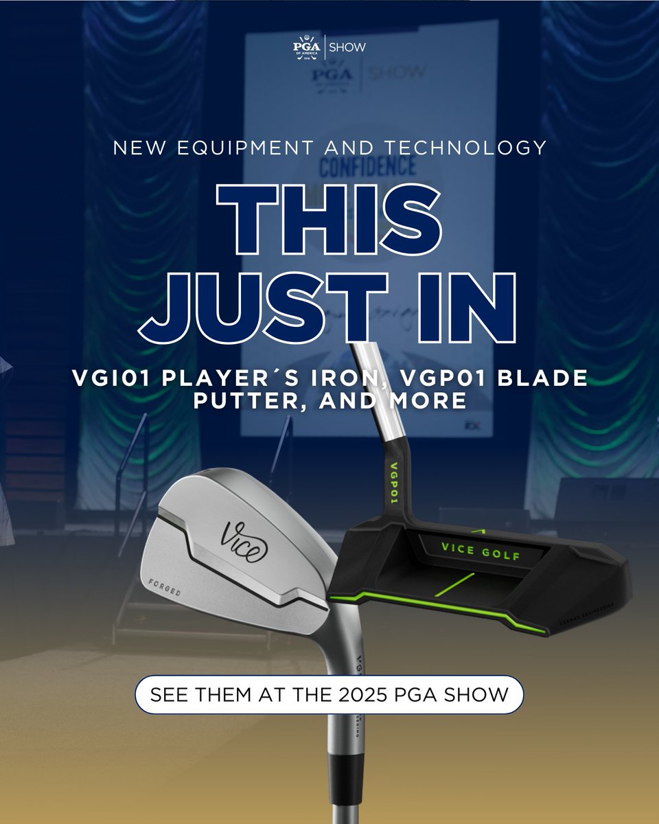 PGAShow's tweet photo. Equipment and tech brands are bringing their A-game to the 2025 #PGAShow.

Check out a few new products you can expect to be on display from @Bridgestone,  @jumbomaxgrips, and @VICE_GOLF next week! 👀 

Find more products on deck here: https://t.co/ydyZ7IuWtY https://t.co/CZiBJEN6sZ