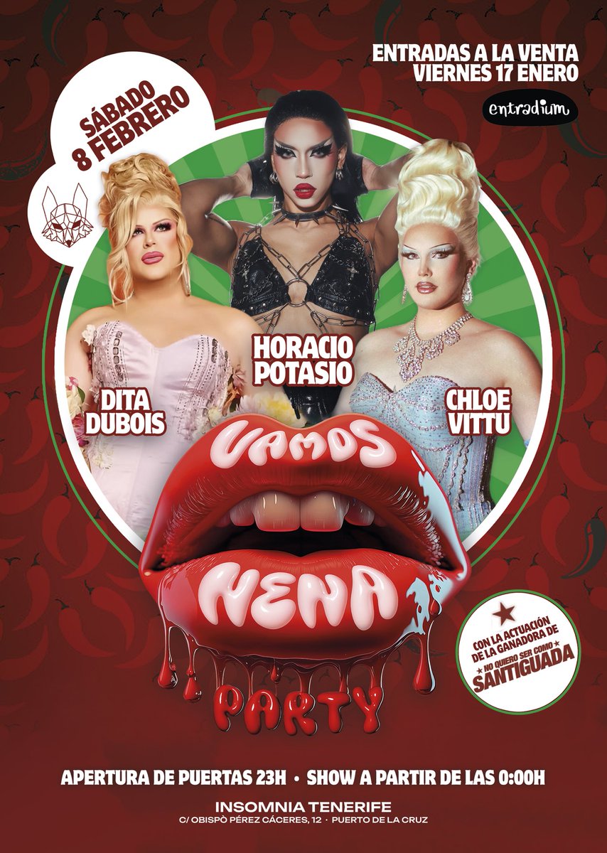 The fucking Miss Simpatía Dita Dubois (@ditadubois) on Twitter photo Pues ya lo puedo confirmar! El próximo 8 de Febrero! Traigo a estas tres pedazos de DIOSAS! A “ VAMOS NENA PARTY” por primera vez en Tenerife!! Mañana entradas a la VENTA!! <a href="/potasiohoracio/">horaciopotasio</a> <a href="/VittuChloe/">Chloe Vittu</a> Pues ya lo puedo confirmar! El próximo 8 de Febrero! Traigo a estas tres pedazos de DIOSAS! A “ VAMOS NENA PARTY” por primera vez en Tenerife!! Mañana entradas a la VENTA!! <a href="/potasiohoracio/">horaciopotasio</a> <a href="/VittuChloe/">Chloe Vittu</a>