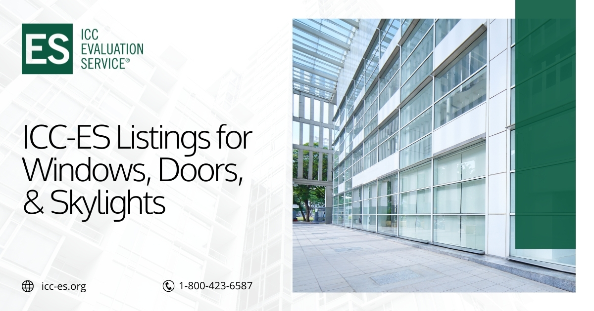 ICCEvalService's tweet image. Stand out in the market with an ICC-ES Listing Report for your windows, doors, and skylights! Get proof of compliance to the North American Fenestration Standard (AAMA/WDMA/CSA 101/I.S.2/A440) and streamline the approval process. #fenestration

Apply here: icc-es.org/wp-content/upl…