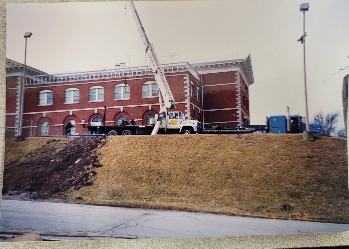 Early 1997 picture looking west at the north part of the County Courthouse when the jail was attached.  The jail space was converted to 4 courtrooms after the jail opened in 1998.