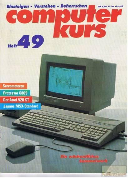 Retrojournal_de's tweet photo. Ein echtes Stück Computergeschichte: Die Zeitschrift Computerkurs Heft 49 – und auf dem Cover ein wunderschöner Klassiker, der Atari 520 ST. Nostalgie pur für alle Retro-Computer-Fans! 🖥️✨ #RetroComputing #Atari520ST #Computerkurs https://t.co/QzJocQ8rYA