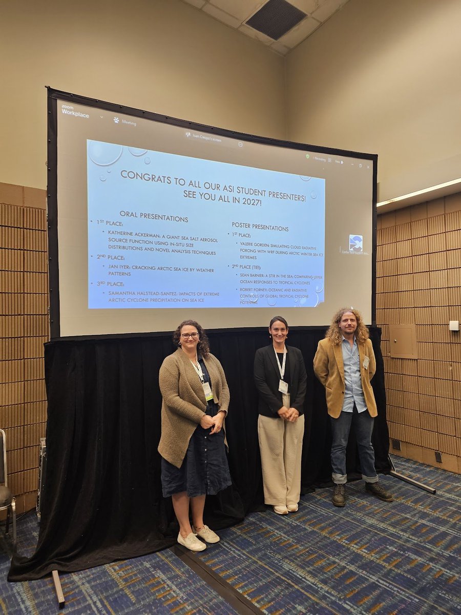 Congrats to the Air-Sea Interaction Conference Student Presentation winners this week! All of our students had extraordinary presentations this week at #AMS2025. We'll see you in 2027 for the next Air-Sea Interaction Conference, or at #AMS2026! 

<a href="/ametsoc/">American Meteorological Society</a>
