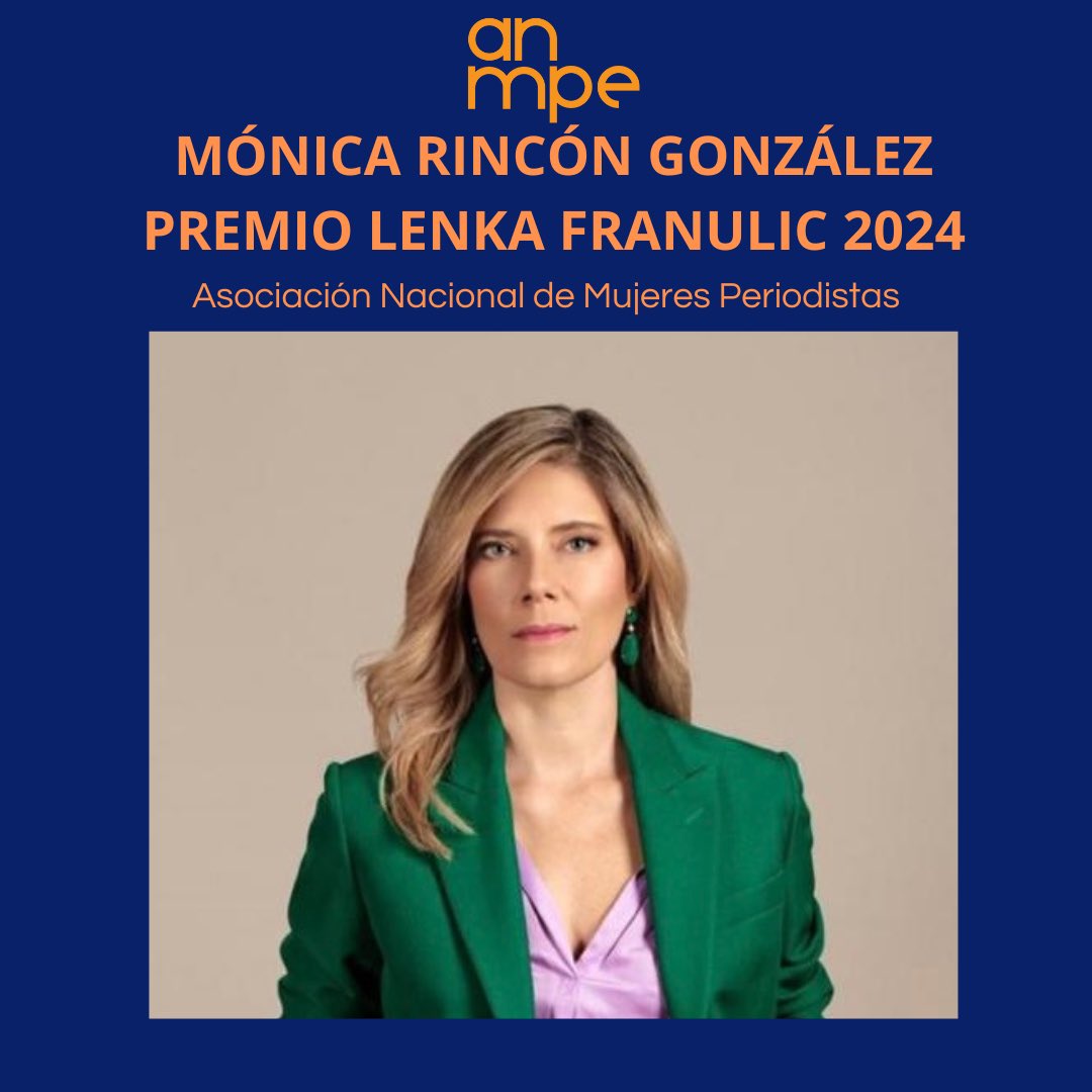 anmpechile's tweet photo. PERIODISTA MÓNICA RINCÓN RECIBE PREMIO LENKA FRANULIC 2024
🎉🎉🎉👏👏👏
Galardón creado en 1963 por la Asociación Nacional de Mujeres Periodistas de Chile, como reconocimiento a la trayectoria periodística y en honor a la precursora del periodismo nacional, Lenka Franulic. https://t.co/yul7OPDP34