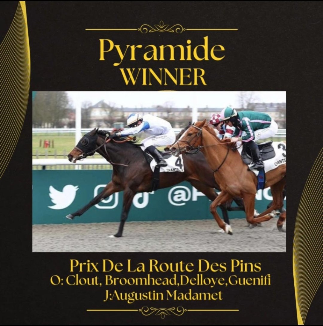 🛕PYRAMIDE🛕 ( Zelzal <a href="/AlShaqabRacing/">Al Shaqab Racing</a> ) wasn’t letting anyone past her today to break her maiden <a href="/fgchantilly/">FG Chantilly</a> under a decisive ride from <a href="/AugustinMadamet/">Augustin Madamet</a>, for owners Messieurs Clout/Broomhead/Delloye/Guenifi! Bright future ahead for this <a href="/InfoArqana/">ARQANA</a> purchase