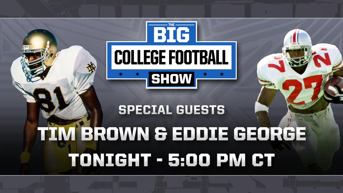 CHSN__'s tweet photo. Who better to preview the #NationalChampionship game than @EddieGeorge2727 &amp; @81TimBrown?

Join us for The Big College Football Show tonight at 5:00pm CST, only on Chicago Sports Network.

HOW TO WATCH 📲: https://t.co/7U52Udztl6 https://t.co/kcU16Oikls