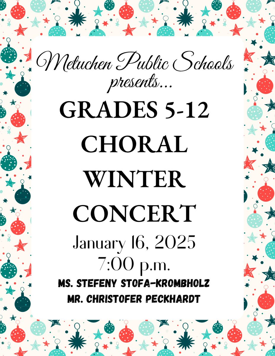 Ashley Jaye (@ajayeart) on Twitter photo Join us tonight, 7pm, at Metuchen High School for a night full of beautiful voices! Our first ever grades 5-12 Choral Concert! <a href="/MSD_Caputo/">Vincent Caputo</a> <a href="/DrTaniaHerzog/">Tania Herzog</a> @MHSPorowski <a href="/E_M_S_Principal/">Suzy Azevedo</a> <a href="/Neyda_Evans/">Neyda Evans</a> <a href="/MetuchenMmedo/">Metuchen MMEDO</a> <a href="/Metuchenvocalm1/">Metuchenvocalmusic</a> <a href="/Mr_Peckhardt/">Chris Peckhardt</a> Join us tonight, 7pm, at Metuchen High School for a night full of beautiful voices! Our first ever grades 5-12 Choral Concert! <a href="/MSD_Caputo/">Vincent Caputo</a> <a href="/DrTaniaHerzog/">Tania Herzog</a> @MHSPorowski <a href="/E_M_S_Principal/">Suzy Azevedo</a> <a href="/Neyda_Evans/">Neyda Evans</a> <a href="/MetuchenMmedo/">Metuchen MMEDO</a> <a href="/Metuchenvocalm1/">Metuchenvocalmusic</a> <a href="/Mr_Peckhardt/">Chris Peckhardt</a>