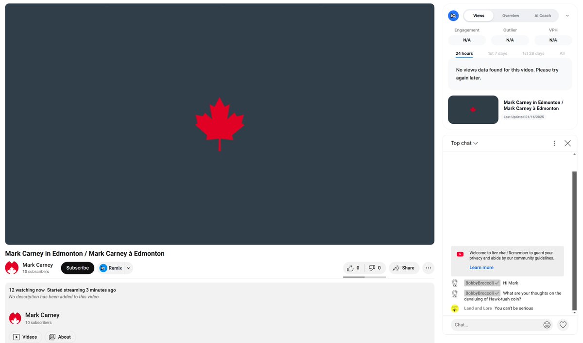 I am the first comments on Mark Carney's leadership bid  announcement