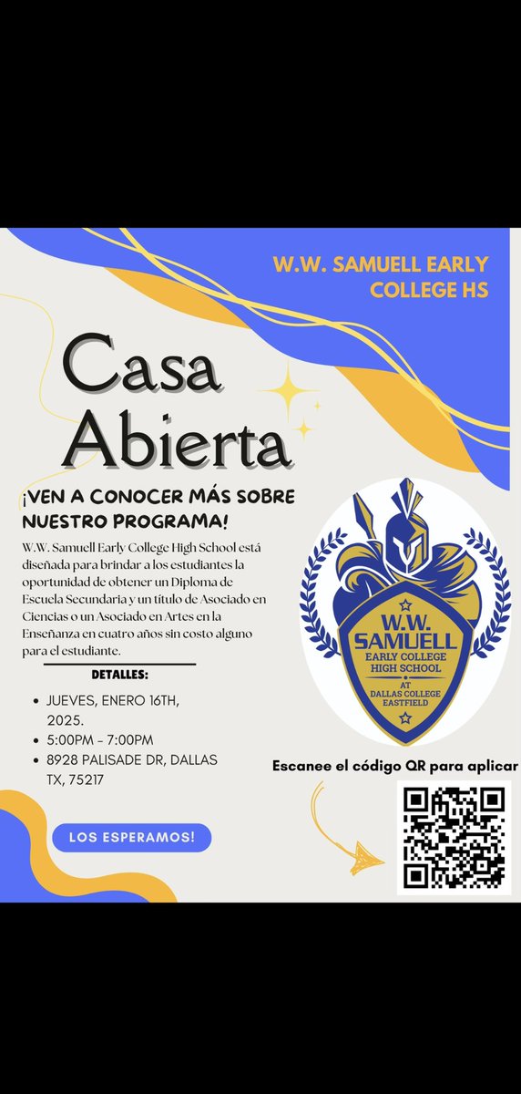 Calling out all 8th graders!!!! Come and join us for our open house today. We have stations with laptops set ups to help you apply in person. 

¡¡¡Llamando a todos los estudiantes de 8vo grado !!!! Ven y únete a nosotros en nuestra jornada de puertas abiertas hoy.