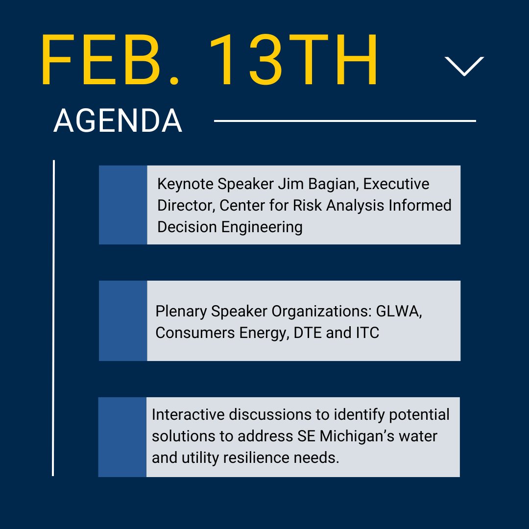 There are still seats left for the first day of the U-M Urban Collaboratory’s Electric-Water Utility Resilience Summit! The event will bring together key Michigan infrastructure providers to collaborate on creating regional resilience. Register here: bit.ly/4hd9nr5