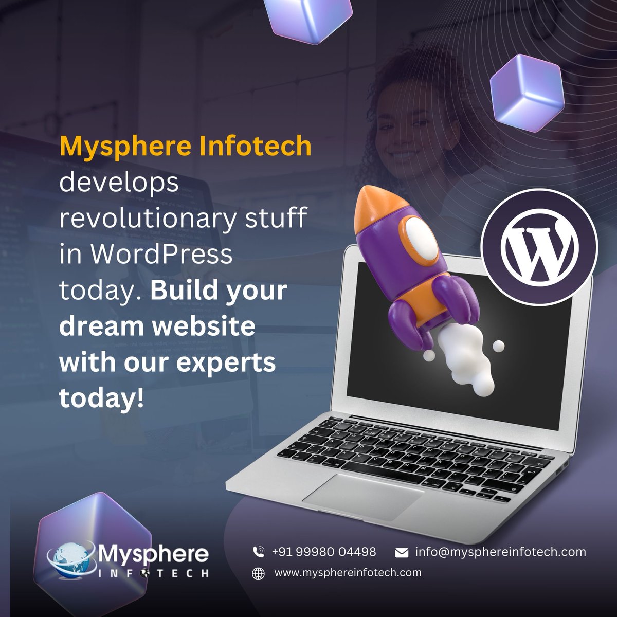 mysphereinfo's tweet photo. Mysphere Infotech develops revolutionary stuff in WordPress today. Build your dream website with our experts today!

#WordPressDevelopment #MysphereInfotech #VadodaraTech #WebsiteSolutions #DigitalExperts https://t.co/kfkVQZcJ7j