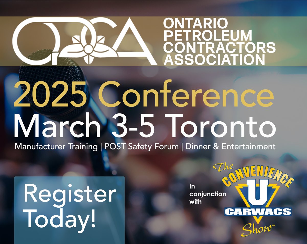 OPCAonline's tweet photo. 🚨 OPCA Annual Conference 2025 Registration is OPEN! 

 🗓️March 3-5, 2025 | 📍 Mississauga, ON

Join us in conjunction with @ConvenienceU for training, networking &amp; industry insights.

📢 Register now! 👉 https://t.co/Hw6DcgGBNP

#OPCA2025 #PetroleumIndustry #OPCAConference https://t.co/5fS7kNqeHs