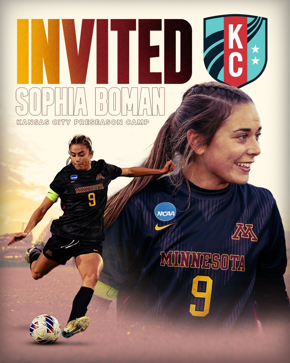Minnesota Soccer (@gophersoccer) on Twitter photo MPLS 👉 KC
Congrats to Sophia Boman on her preseason camp invite with <a href="/thekccurrent/">KC Current</a>! 💪
#ThisIsHome | #Gophers〽️ MPLS 👉 KC
Congrats to Sophia Boman on her preseason camp invite with <a href="/thekccurrent/">KC Current</a>! 💪
#ThisIsHome | #Gophers〽️