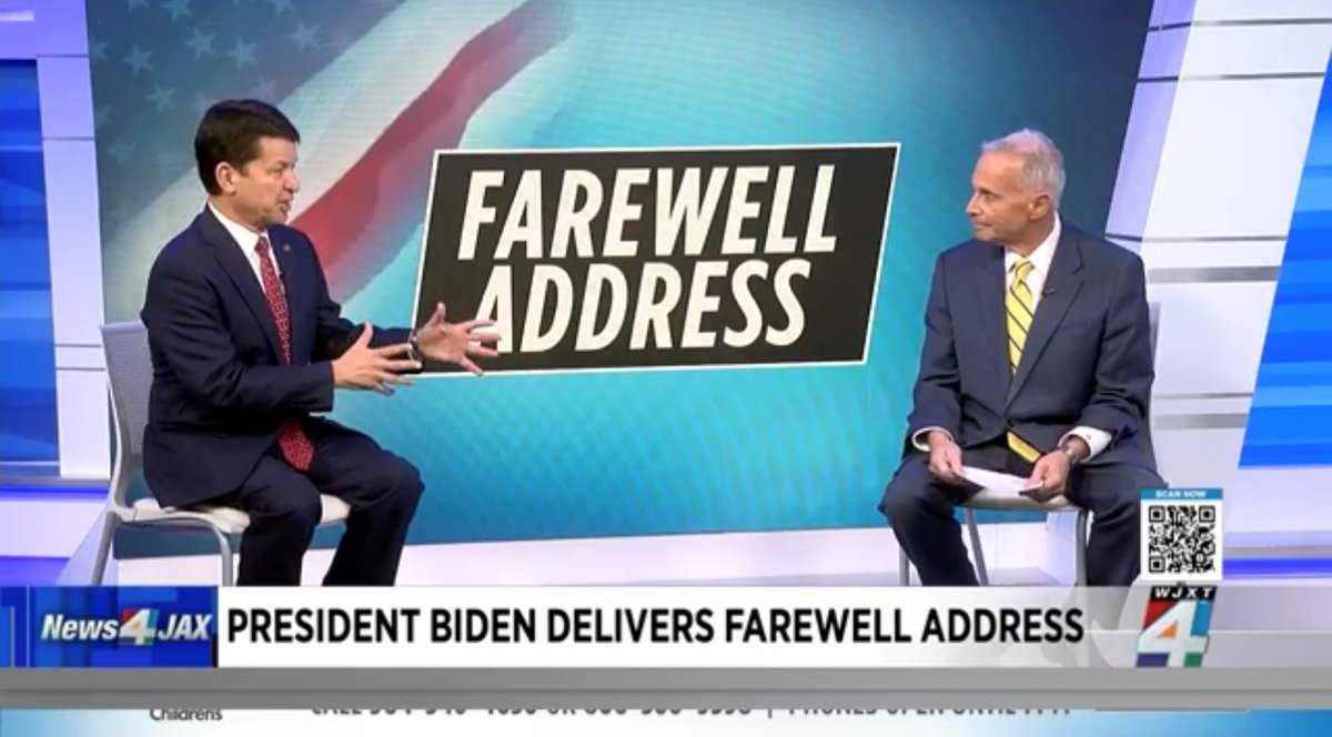 Analyzing President Biden's Oval Office farewell address, Director Mullaney joins Bruce Hamilton on The Morning Show <a href="/wjxt4/">News4JAX</a> 
youtube.com/watch?v=8ySQp5…