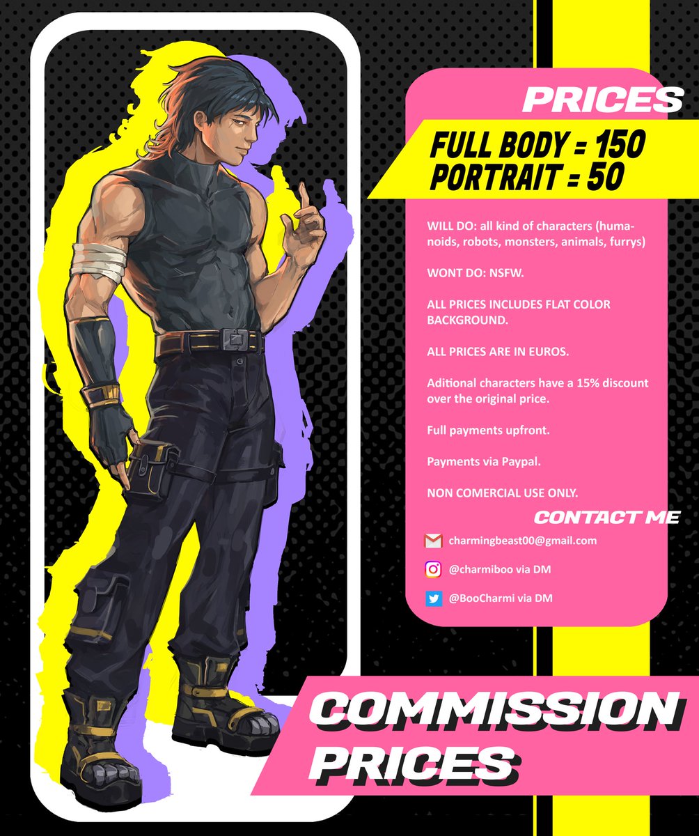 BooCharmi's tweet photo. Here are my commission prices. Please read all the info before commissioning me 🧡🐯
#Commission #commissionsopen https://t.co/2SwSorNFiT