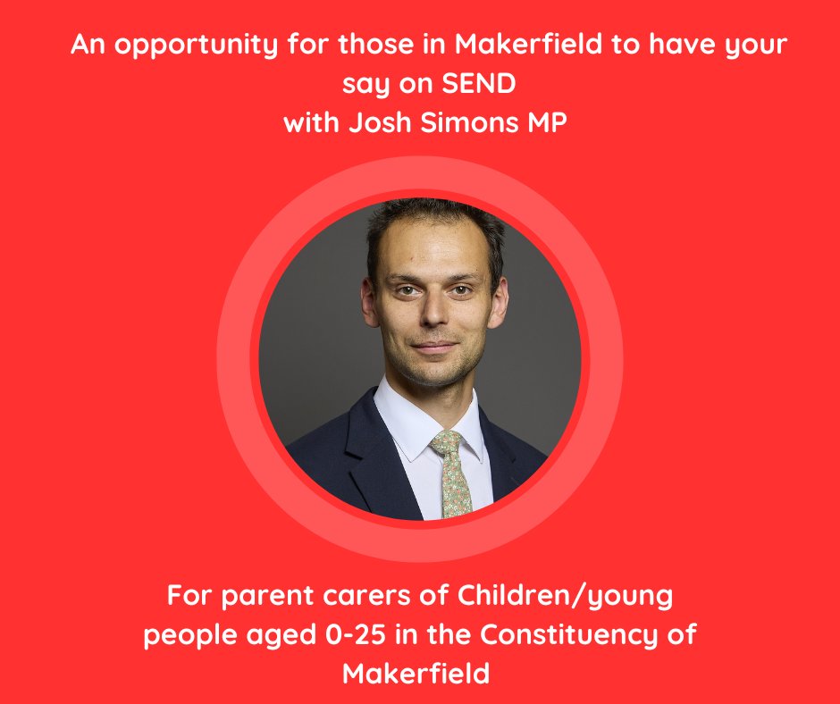 Following news that the Government has announced an additional £750 million investment to better support #SEND pupils, <a href="/joshsimonsmp/">Josh Simons MP</a>  would like to hear from parent carers in Makerfield. Hindley Community Sports and Social Club. 
17/1/25 12:30-2pm
Refreshments provided.