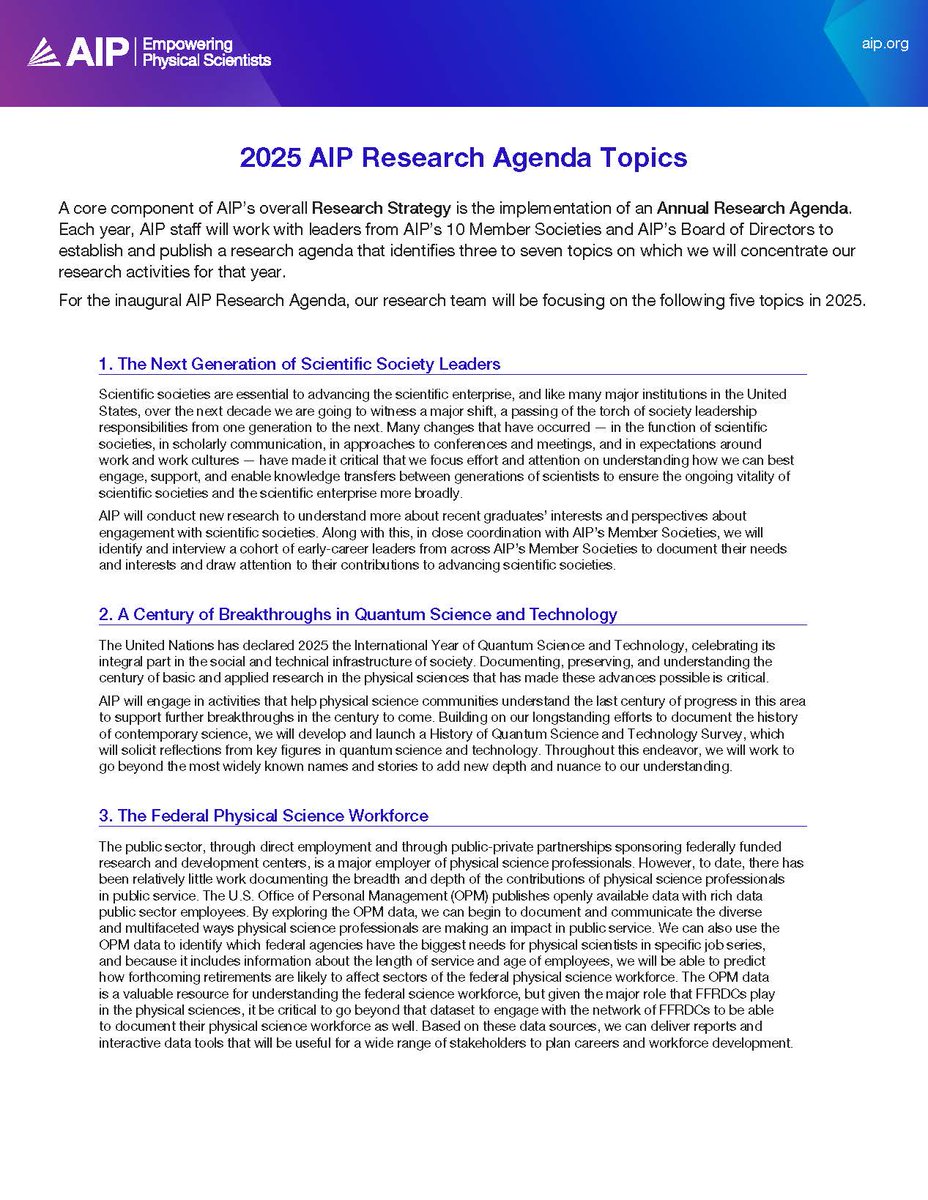 AIP_HQ's tweet photo. We're announcing AIP's Annual Research Agenda for 2025.
https://t.co/ZdRcRK5eun
#AIPResearch https://t.co/xKr3bbqjyS