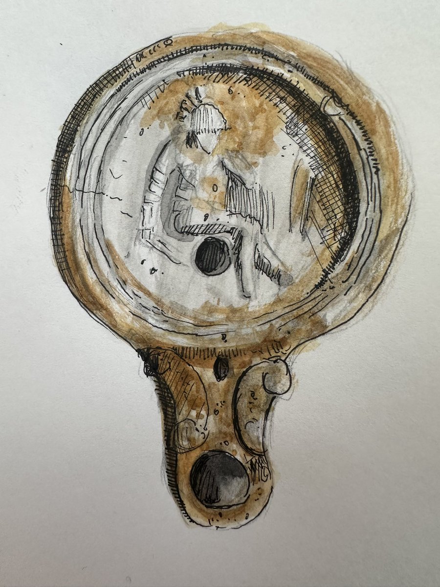 In London (Holborn) Roman remains in wooden coffins and cremations are revealed by <a href="/MOLArchaeology/">MOLA</a> - a really muddy site. With a magnificent oil lamp depicting a gladiator #diggingforbritain #drawingdiggingforbritain #archaeology
