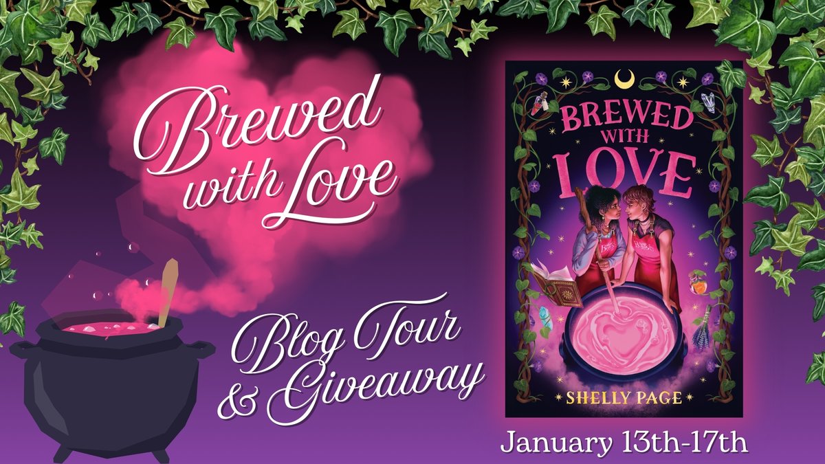 publicityprose's tweet photo. "Set aside a chunk of time to devour this one!" YA Book Nerd praises BREWED WITH LOVE by Shelly Page at today's #blogtour stop! Enter for your chance to win this cozy, sapphic, YA romantasy! #BooksWorthReading #qpoc #yalit https://t.co/NNKt08edrj
@shelly_p_writes 
@GetUnderlined https://t.co/rrmRK9GDDN