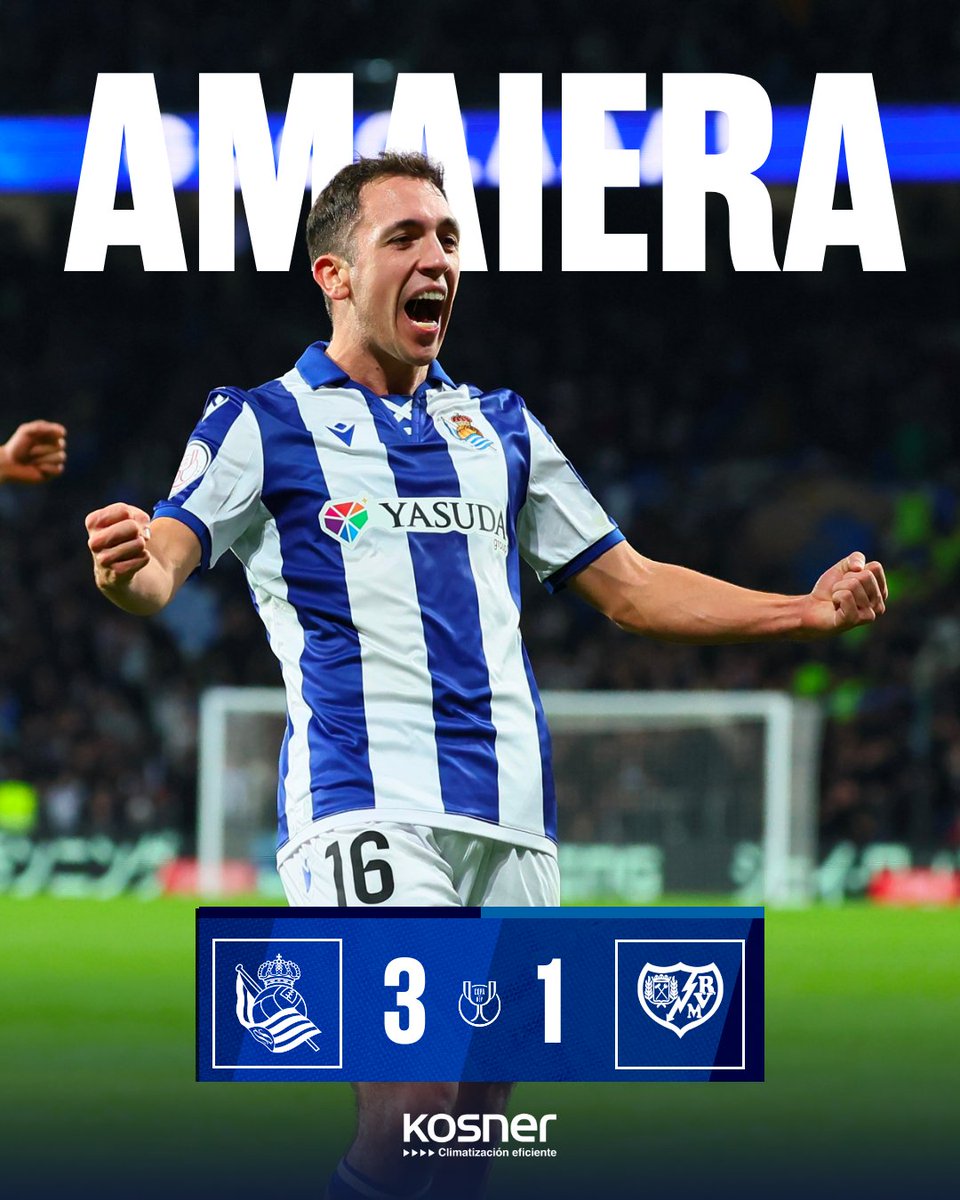 RealSociedad's tweet photo. 🔚 ¡SE ACABÓOOOOOO! Estamos en 𝐜𝐮𝐚𝐫𝐭𝐨𝐬 𝐝𝐞 𝐟𝐢𝐧𝐚𝐥. 

💙 AUPA REAAAL!!!

#CopaDelRey https://t.co/o7QIFDYUqq