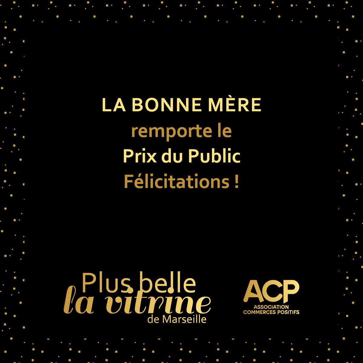 acpcommerces13's tweet photo. 🏆Résultat du concours "Plus belle la vitrine de Marseille"
🎄La Bonne mère🎄 remporte de Prix du public 😍 Félicitations !

📍39 La Canebière 13001 Marseille
Biscuiterie 🌊 Made in Marseille 👌🏻 Fait main

#acp #concours #deco #noel #marseille https://t.co/sK4txpgvas