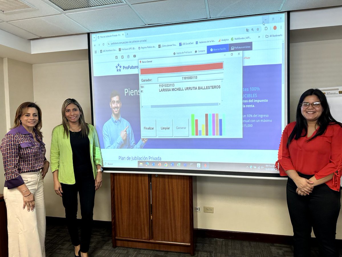 🔔 Felicitamos a 🥁Larissa Urrutia, ganadora 
del auto BYD Song Pro GL Híbrido Enchufable 2025 🚗🔋 de la promoción de aporte extraordinario 2024 🎉 🤩

En la foto vemos a miembros de la JCJ, de ProFuturo y en pantalla el nombre de la ganadora de la tómbola.