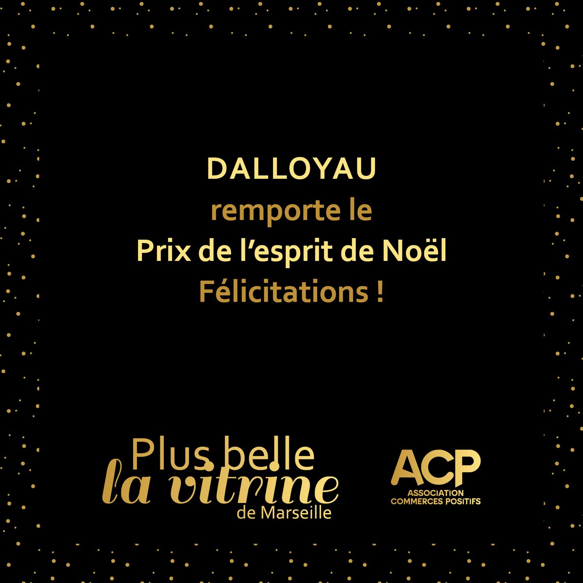 acpcommerces13's tweet photo. 🏆Résultat du concours "Plus belle la vitrine de Marseille"
🎄Dalloyau🎄 remporte de Prix de l’esprit de Noël 😍 Félicitations !

📍9 Quai du Lazaret 13002 Marseille
Restaurant - Salon de thé - Pâtisseries à emporter 🍰🫖

#acp #concours #deco #noel #Marseille https://t.co/HvzjWT1RHz