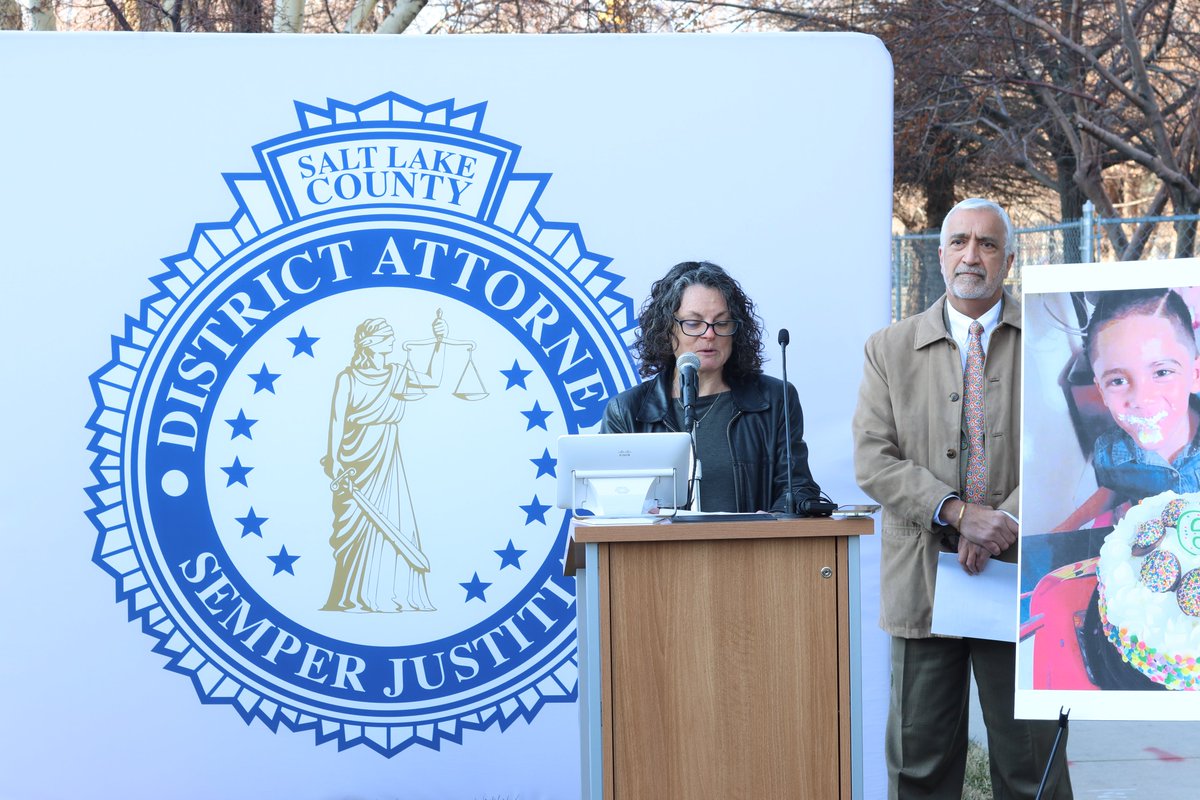 SLCountyDA's tweet photo. We planted a tree in memory of Norlin Cruz. This tree serves as a memorial to him and all victims. We also presented the inaugural Norlin Cruz Child Advocacy Award to Dr. Laskey with Center for Safe and Healthy Families. Thank you to SLC’s Urban Forestry Div. for their help. https://t.co/HnRFgv7bsf