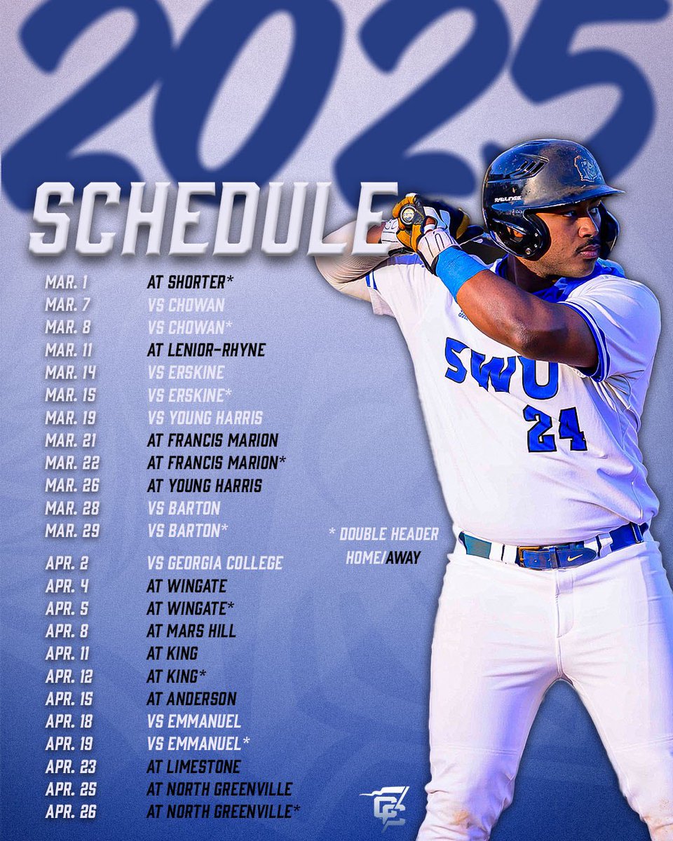 SWUWarriors's tweet photo. Let the countdown commence

@swubaseball kicks off the season in a couple weeks as they travel to Americus, GA to take on Georgia Southwestern on Jan 31-Feb 1

Are you excited for @swubaseball 

#teamswu #ncaad2 #conferencecarolinas https://t.co/ULUk34ZAS2