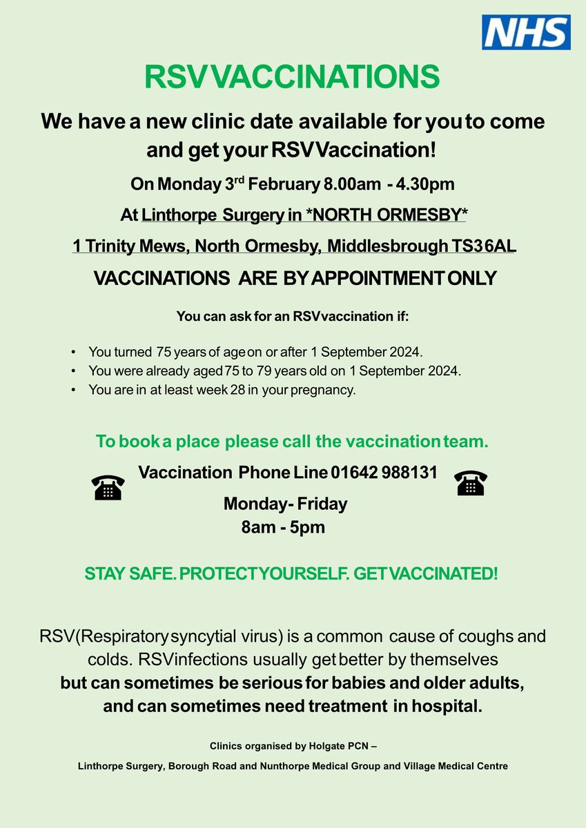 There's still time to get your RSV vaccination. <a href="/drslinthorpe/">linthorpesurgery</a>