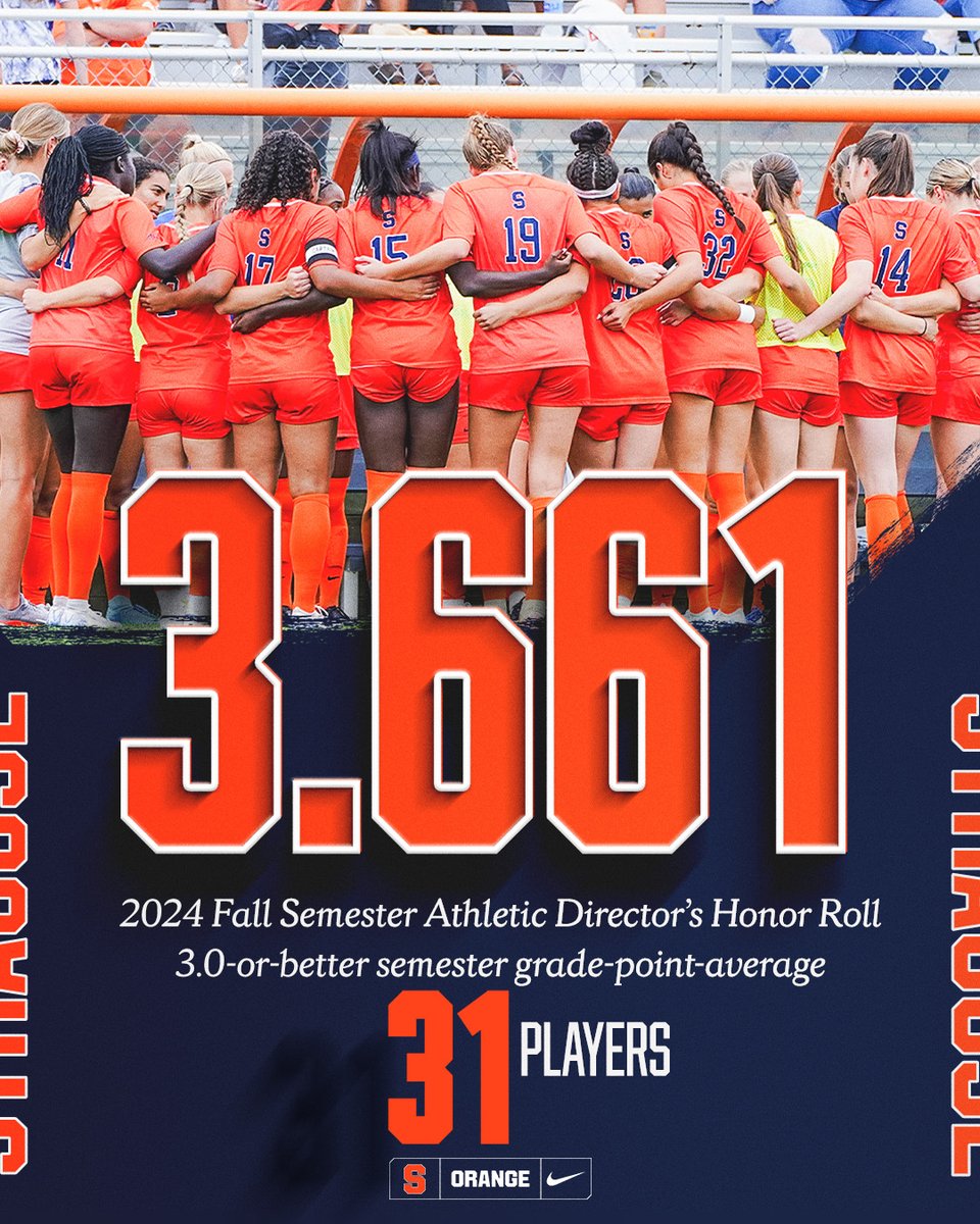 🍊We had 31 of our players earn 2024 Fall Semester Athletic Director's Honor Roll! ⚽️
