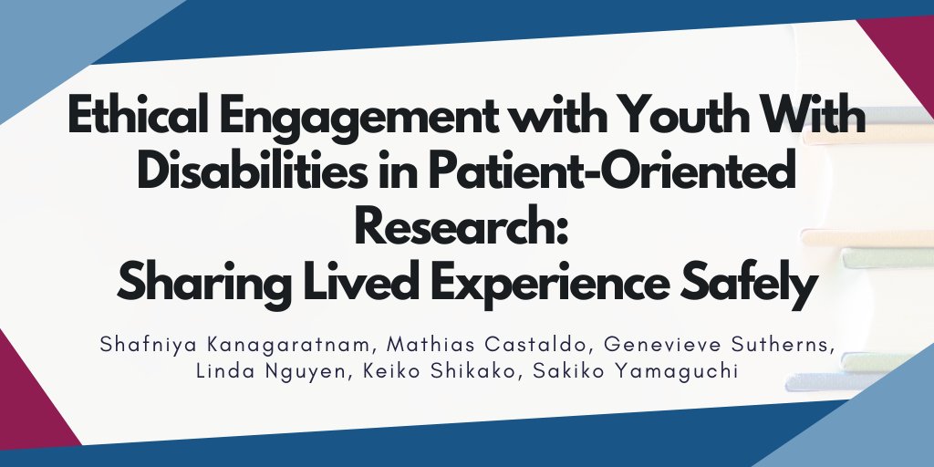 Mac_Autism's tweet image. 📢 New publication alert involving MacART trainee Dr. Linda Nguyen (@lindaa728)!

📖 Read “Ethical Engagement with Youth With Disabilities in Patient-Oriented Research: Sharing Lived Experience Safely”: proquest.com/scholarly-jour…

#ChildhoodDisability #Disability #Research
