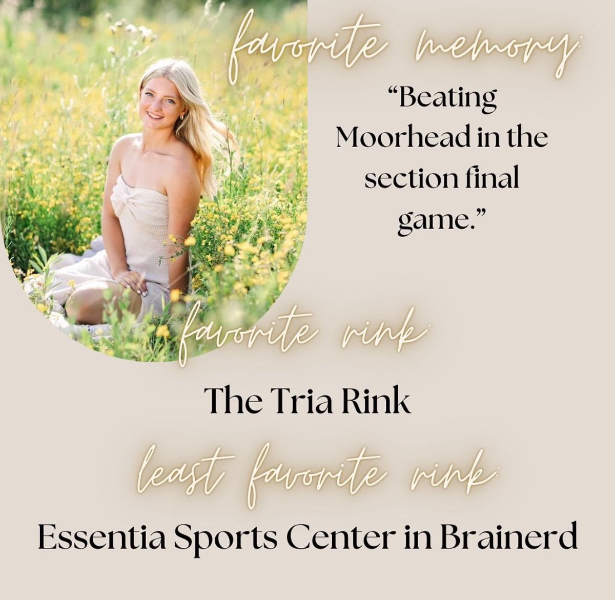 RHSGirlsHockey's tweet photo. SENIOR WEEK! 
Our next senior to highlight is defenseman #8, Kylie Bjerk! 
We are so grateful to have you as apart of our team, Kylie! We wish you the best of luck on your future journey! 
Kylie will be attending the North Dakota State University next year for interior design! 🏡 https://t.co/RcT0biADPi