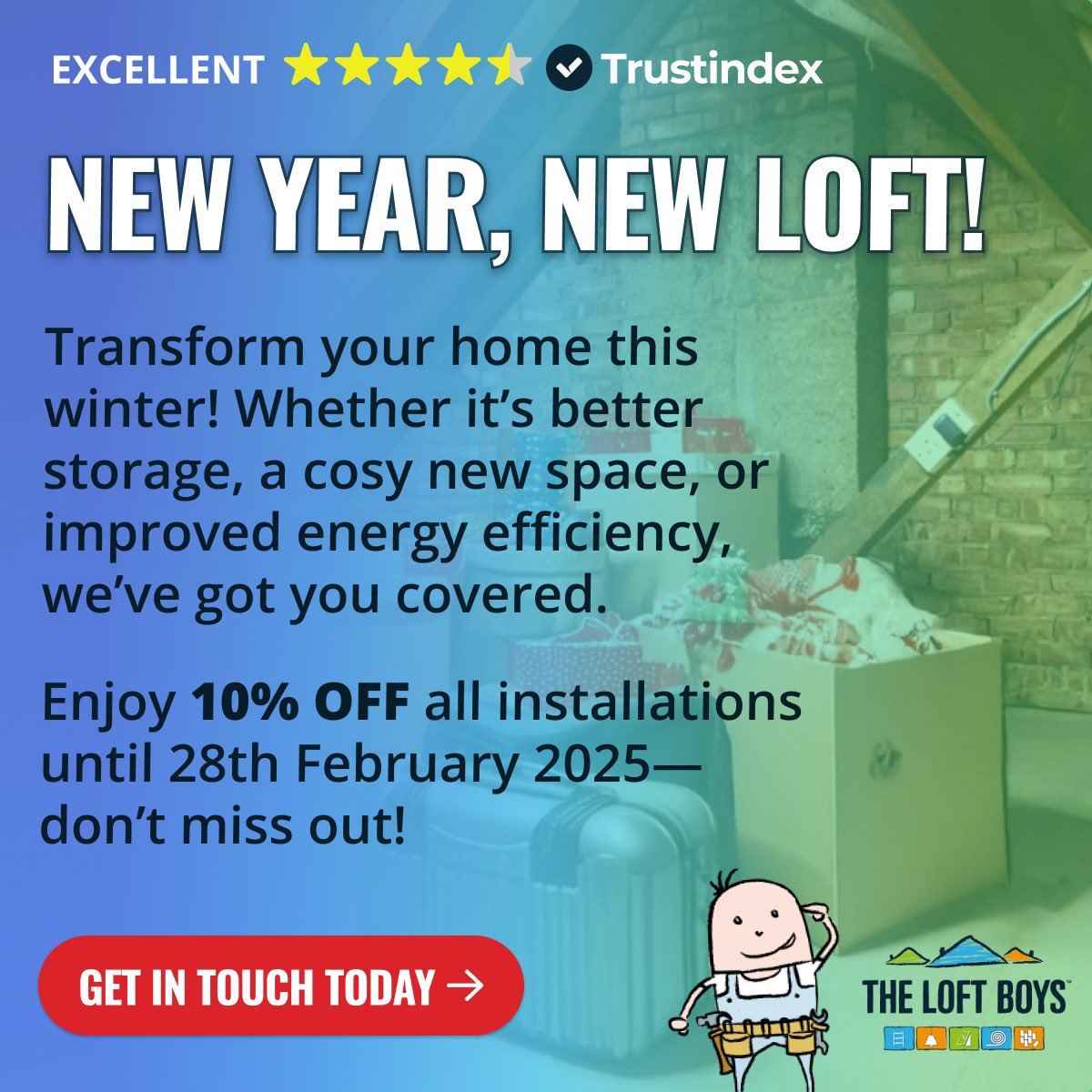 TheLoftBoys's tweet image. ✨Still undecided about transforming your loft? 🤔

We hope our 10% off all installations until 28th February helps make the decision easier! Let #TheLoftBoys create the perfect space for you in 2025!🏡

#HomeImprovement #Lofttransformation #LoftStorage #StorageSolutions