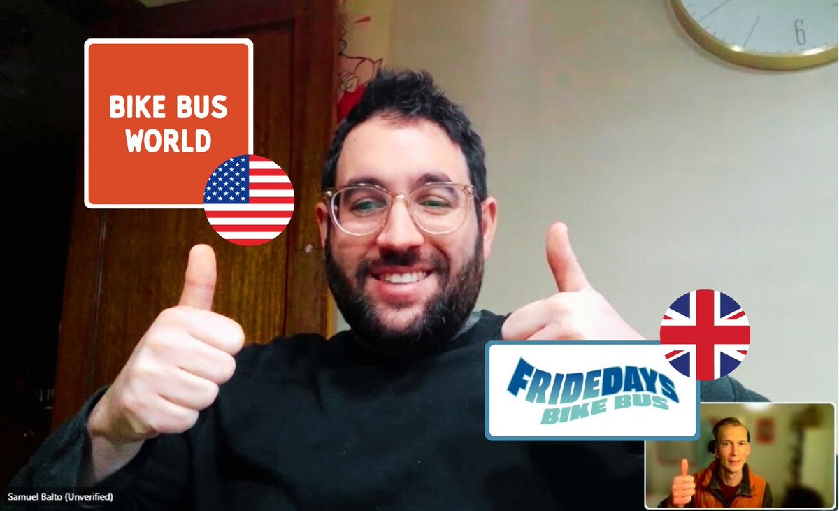 BIKE BUS: Amazing meeting with <a href="/CoachBalto/">Sam Balto</a> to firm up #BikeBus collaboration opportunity with <a href="/BikeBusWorld/">Bike Bus World</a> and <a href="/fridedaysbb/">FRideDays Bike Bus</a>! Exciting stuff lined up! Love the collaboration and support with #BikeBus movement between US and UK! 🚲🎶🇺🇸🌎🇬🇧❤️🤩👍 #FridayWeCycle