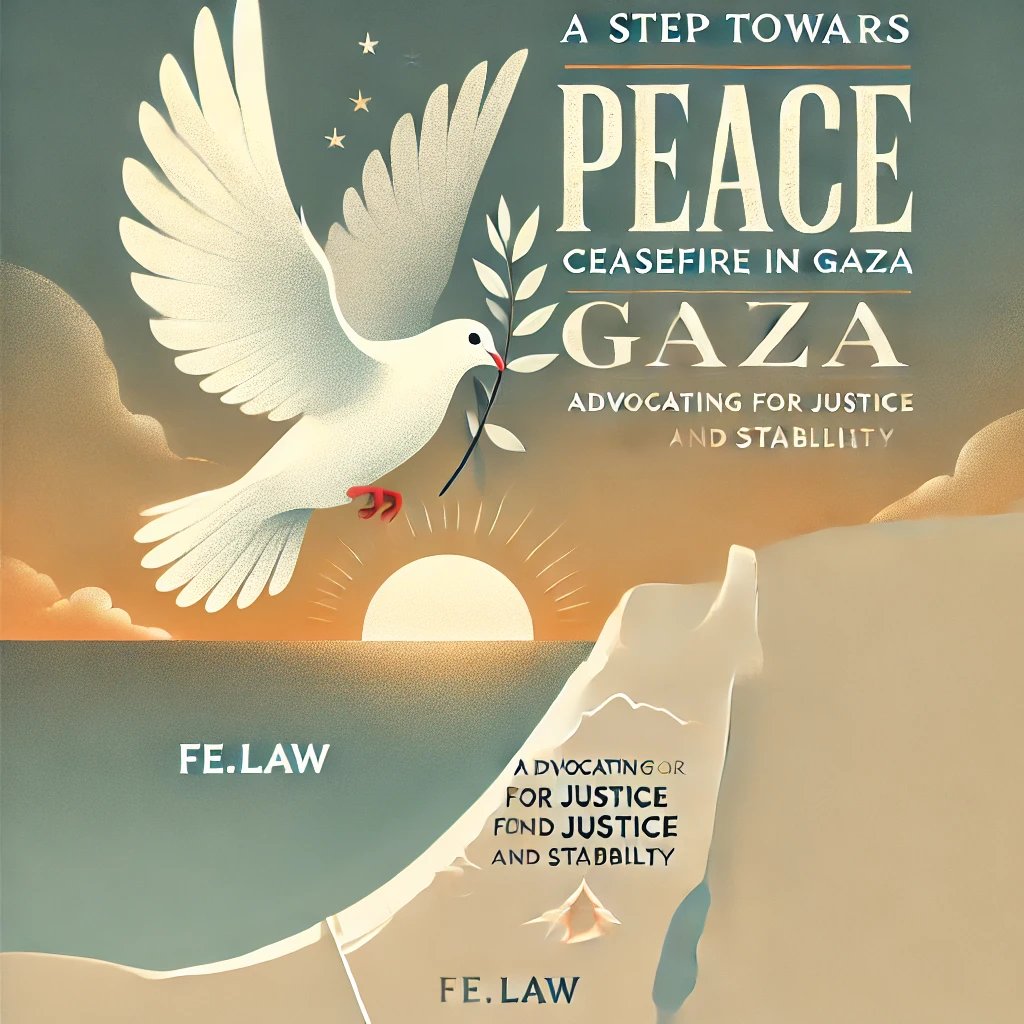 fe_law_'s tweet photo. 🌍 Hope for Peace in Gaza

A ceasefire has been reached between Israel and Hamas, bringing a glimmer of hope for stability in the region.

💡 Peace is built on dialogue, justice, and respect for human rights. Let this be a step towards lasting harmony.

#Peace #Justice #FELaw https://t.co/8UonFLVFP8