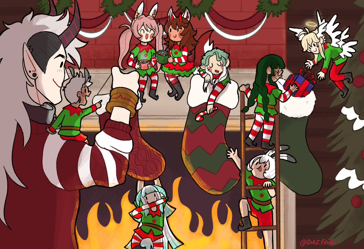 🔥I organized a little vtuber Secret Santa in December!🔥

~Here’s a little illustration to celebrate all the participants 🖤

~Do you recognize any of the vtubers?

~Thank you so much everyone that joined! I really want to host more events in the future!!!

#fenrifam