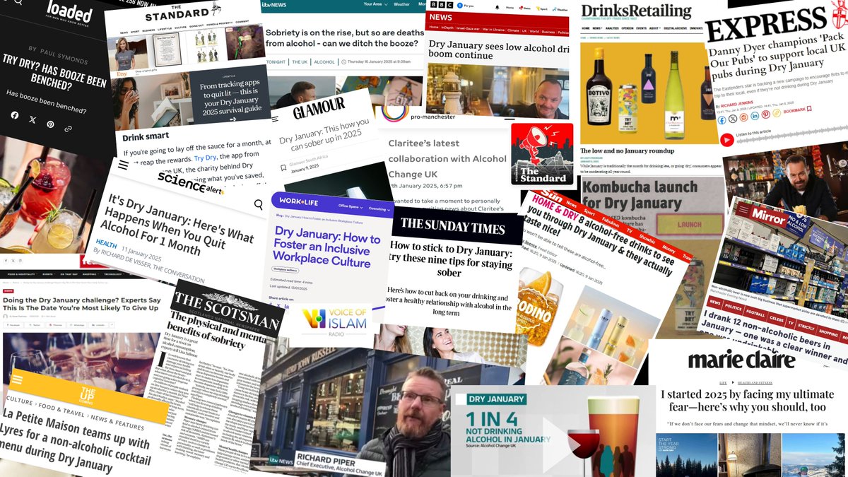 SophieMDrake's tweet image. We&apos;ve hit the halfway mark of @dryjanuary @AlcoholChangeUK - time for another press roundup! 

Week two saw:

📺Data-led TV features
📻Podcast/radio slots on benefits + tips to keep &apos;Bossing It&apos;
💪Stories galore for our 2025 Official Partners/Brands

#DryJanuarychallenge #BossIt