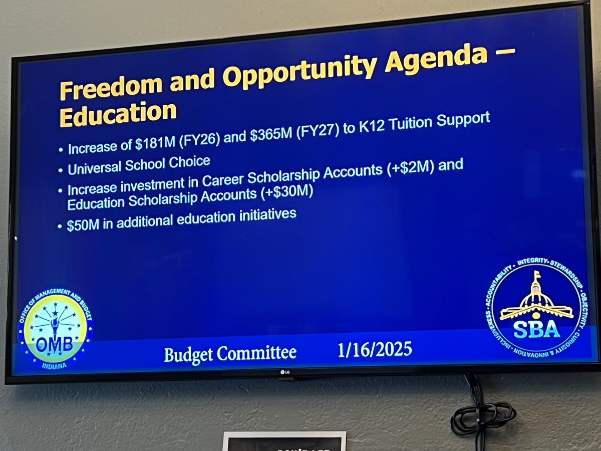 Thank you <a href="/GovBraun/">Governor Mike Braun</a> for your support of Hoosier families &amp; students with your proposed K-12 education budget &amp; support for universal school choice!