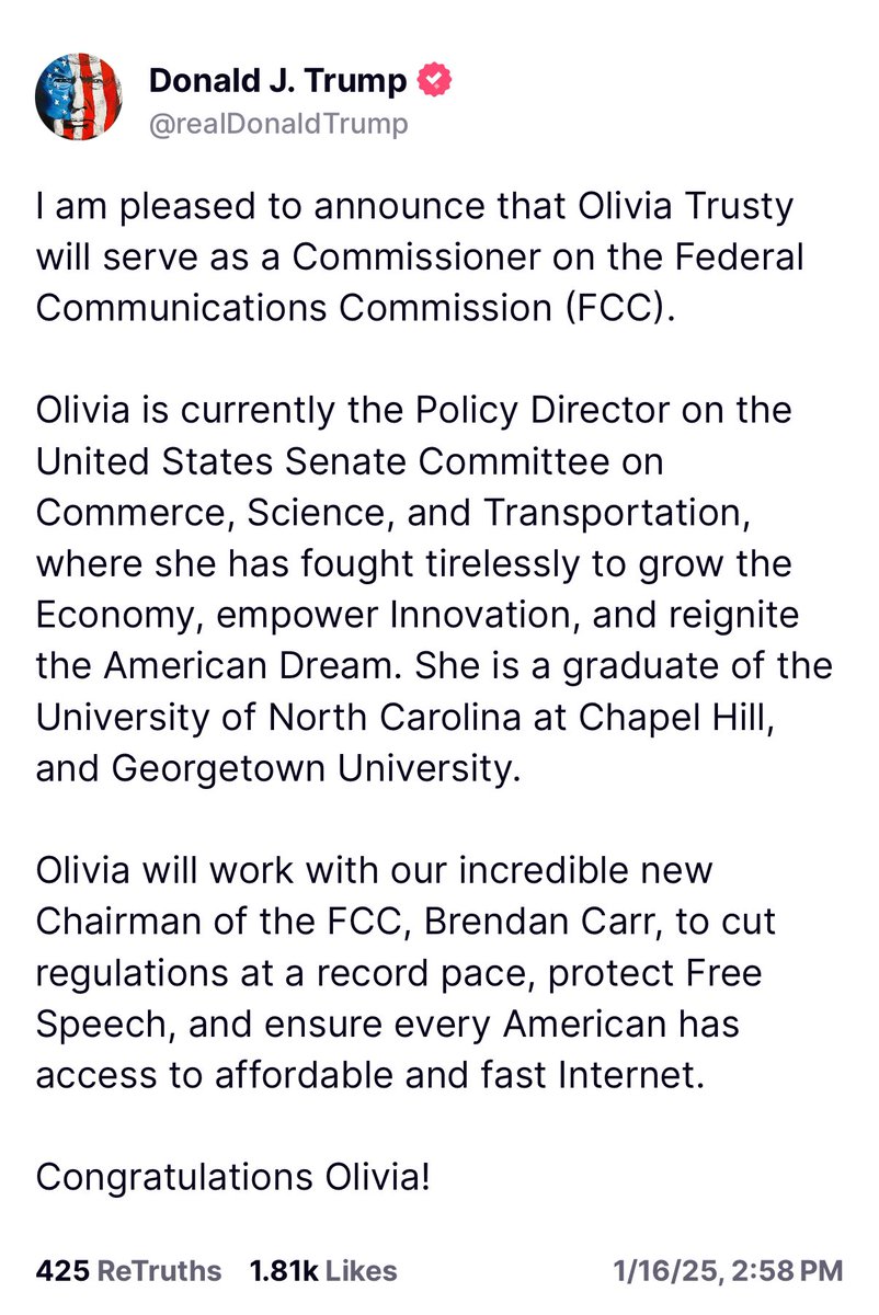 BrendanCarrFCC's tweet photo. Congratulations to Olivia Trusty! 🇺🇸🇺🇸 https://t.co/uVQITEi2GR