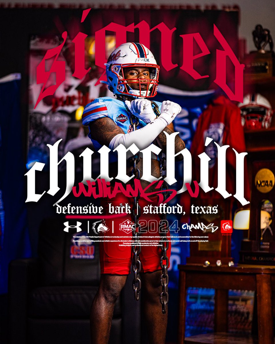 ✍️ Welcome to The Pack Churchill Williams V

🐺 | Churchill Williams V
🏈 | Defensive Back
⚪️ | 5’10 | 167 lbs
🔴 | University of Texas Permian Basin, TX
🔵 | Stafford, Tx 

#ToTheTop