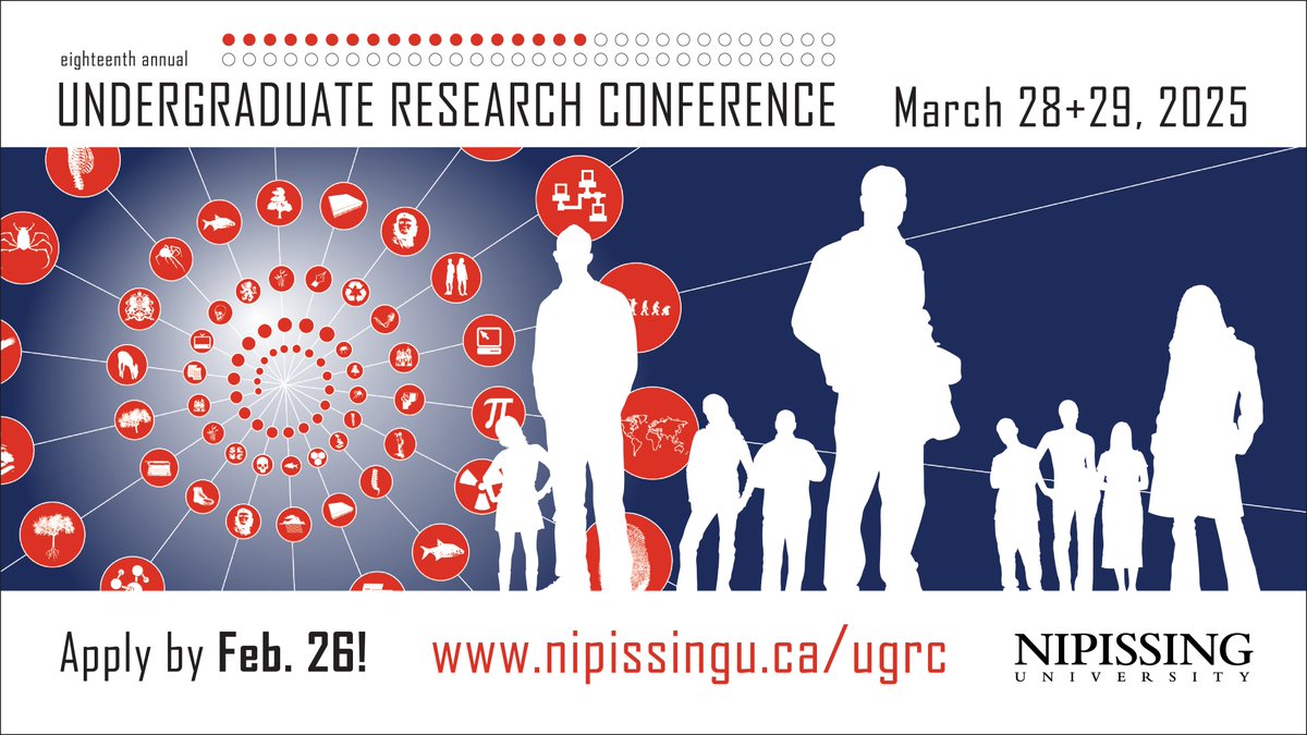 Calling all student researchers! Join us for the Undergraduate Research Conference at NU on March 28 &amp; 29. Showcase your work, connect with peers, and make your mark in the academic community. Register your paper, art, poetry or poster by Feb. 26 at: nipissingu.ca/research/news-…