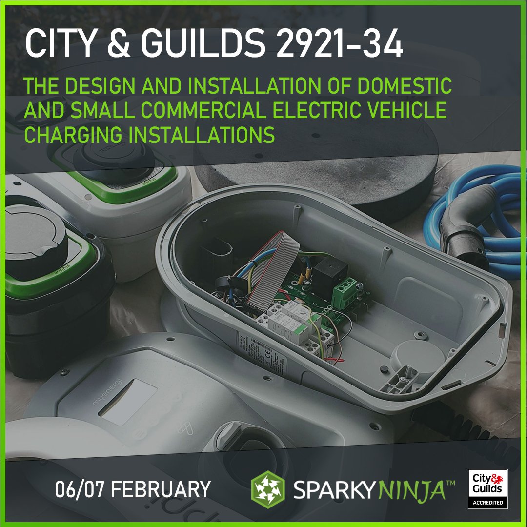 We have the updated Domestic and small scale EV charging installation course coming up in early February.

sparkyninja.com/courses/view/c…

⚡ 🚗