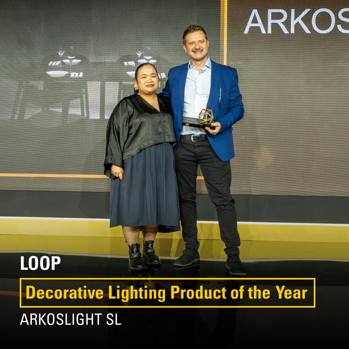 lightbuildingme's tweet image. Congratulations to Arkoslight, for winning the Decorative Lighting Product of the Year award, at the Light Middle East Awards 2025 for their product: Loop.

#lightbuildingME #IntelligentBuildings #SmartLighting #SmartCities #lighting #architecture #design #innovation
