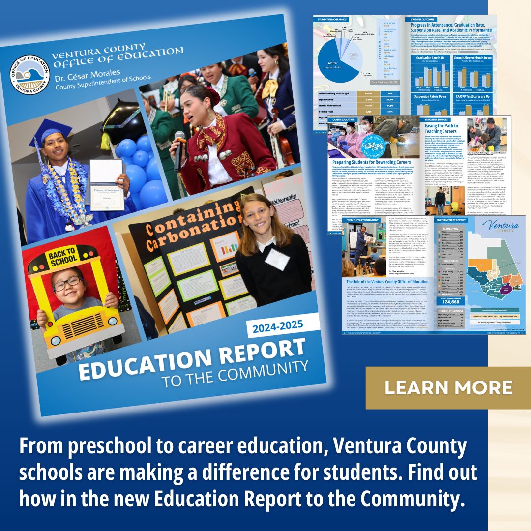 From preschool to career education, Ventura County schools are making a difference for students. Find out how in the new Ventura County Education Report to the Community bit.ly/4g3LCkq