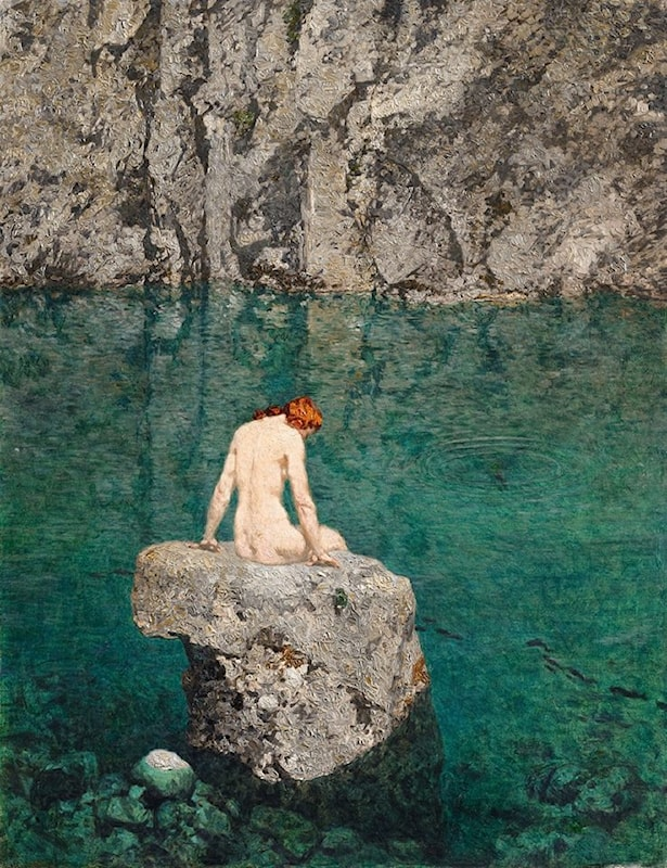 aDose_of_Art's tweet photo. The Water Nymph by Alexander Rothaug (Austrian: 1870-1946).