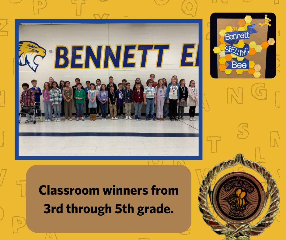 BennettFISD's tweet photo. Congratulations to Bridgette Bailey for winning the Bennett Spelling Bee! She will represent Bennett on February 13th at the FISD Spelling Bee! We would also like to congratulate Noah Stewart for coming in 2nd place and to all of the other classroom winners for their hard work. https://t.co/WUKO8TO6uh