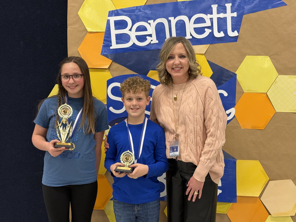 BennettFISD's tweet photo. Congratulations to Bridgette Bailey for winning the Bennett Spelling Bee! She will represent Bennett on February 13th at the FISD Spelling Bee! We would also like to congratulate Noah Stewart for coming in 2nd place and to all of the other classroom winners for their hard work. https://t.co/WUKO8TO6uh