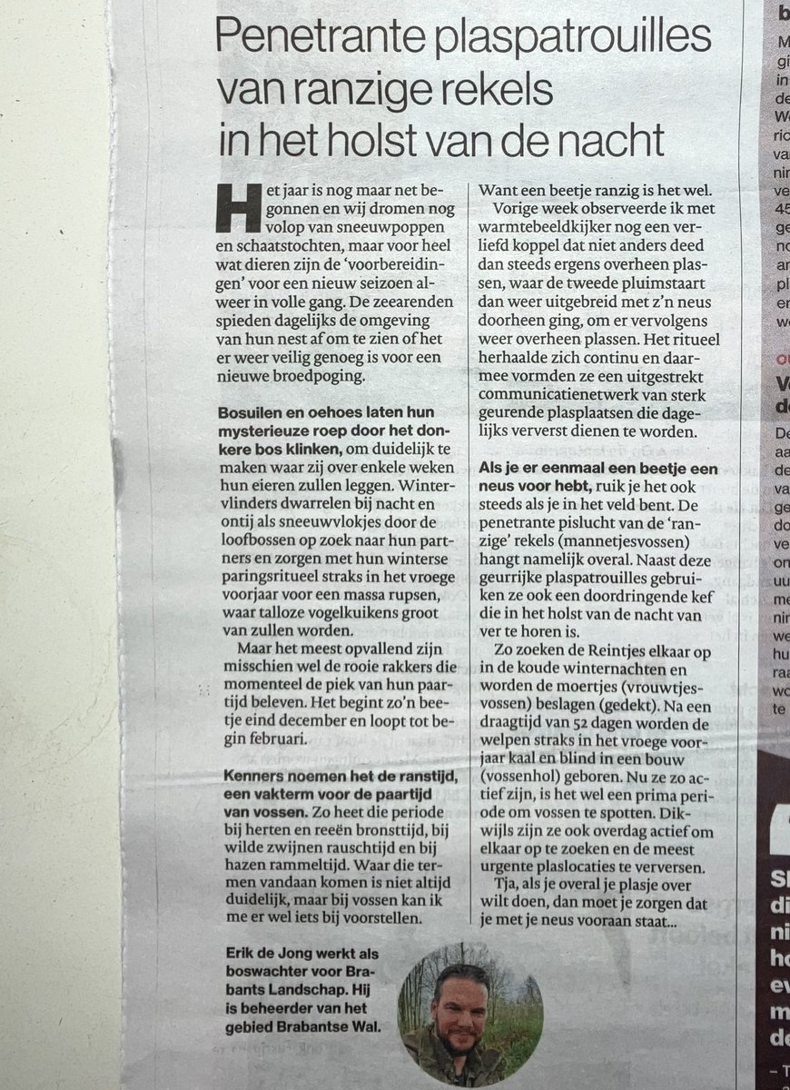 Mijn nieuwe #column ‘Penetrante plaspatrouilles van ranzige rekels’ in <a href="/BNDeStem/">BN DeStem</a>!