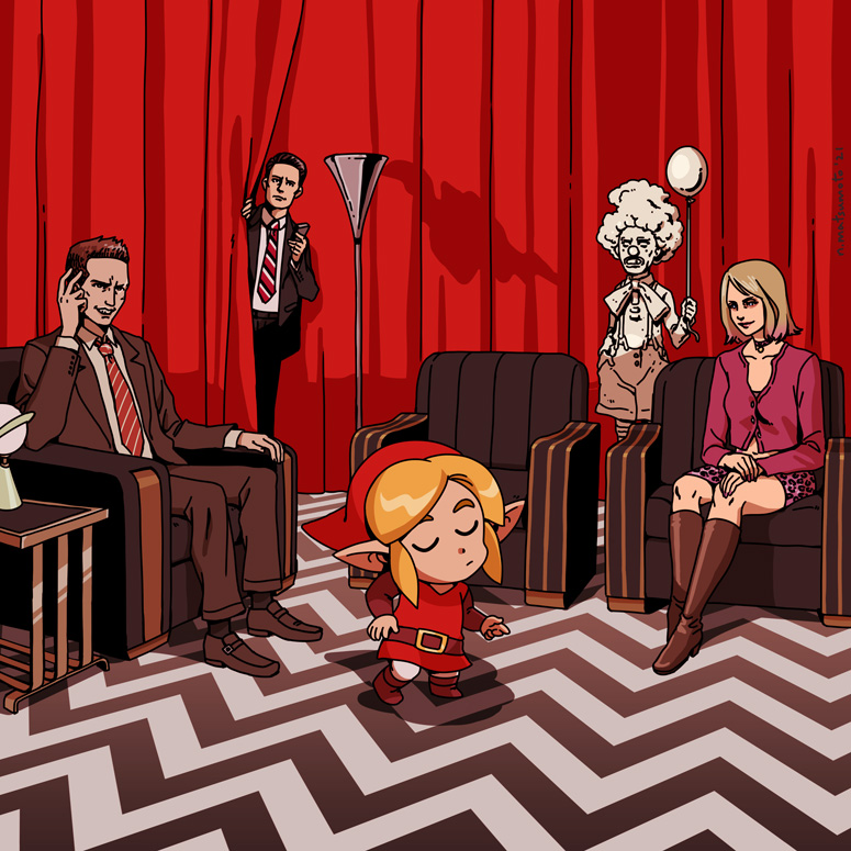 nina matsumoto 💀 Bluesky @spacecoyote.com (@spacecoyotl) on Twitter photo drew this 4 years ago for <a href="/retronauts/">Retronauts</a>' podcast about video games inspired by Twin Peaks drew this 4 years ago for <a href="/retronauts/">Retronauts</a>' podcast about video games inspired by Twin Peaks