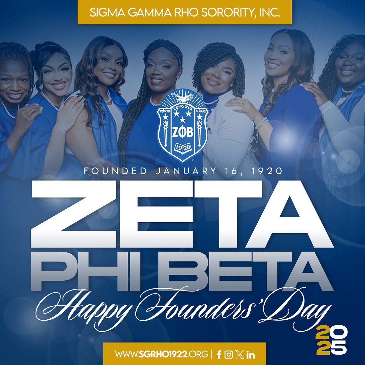 Happy Founders’ Day to the Women of Zeta Phi Beta Sorority, Incorporated from the Women of Sigma Gamma Rho Sorority, Incorporated!

#SigmaGammaRho #ZetaPhiBeta
